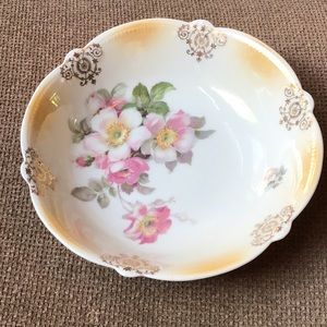 Germany Gold trimmed Flowered Bowl